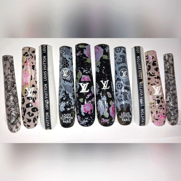Hand crafted custom print 10pc 3xl acrylic press on nails sz Small - Picture 4 of 8